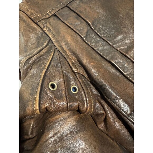 Polo by Ralph Lauren 100% Cowhide Leather Moto Jacket in Mahogany - Picture 11 of 13